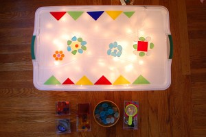 Rubbermaid Light Box with Christmas Lights
