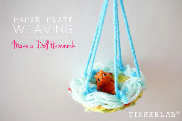 Make a paper plate weaving into a doll hammock | Easy Weaving project for kids