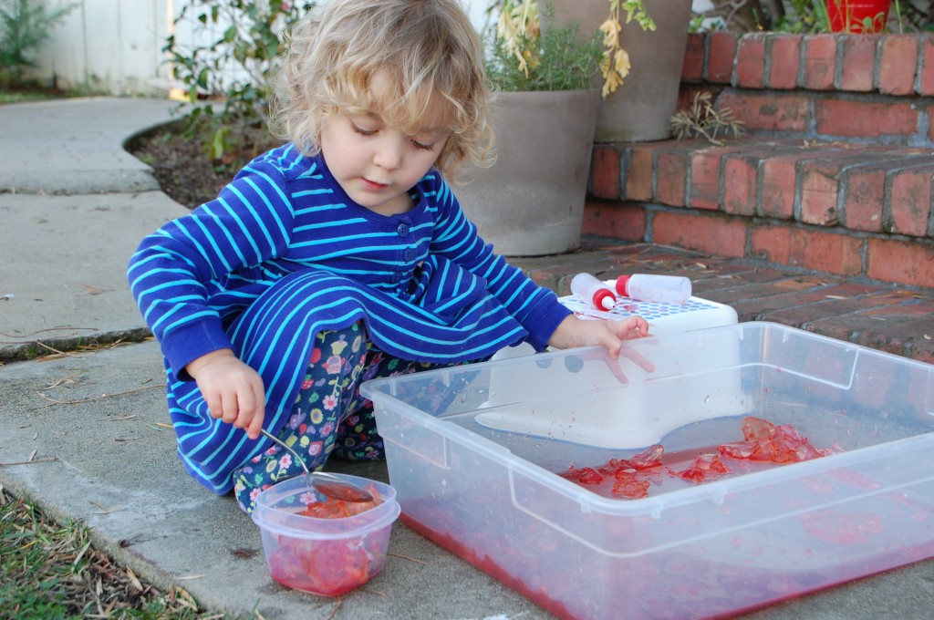 jell-o excavation | jello sensory play for kids