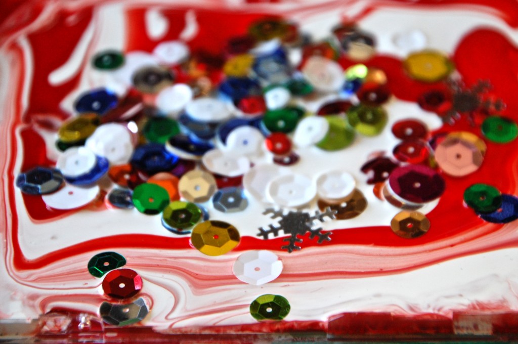paint with sequins