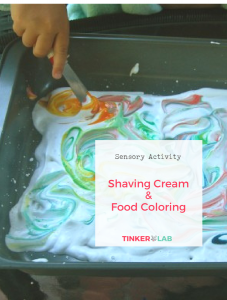 shaving cream and food coloring