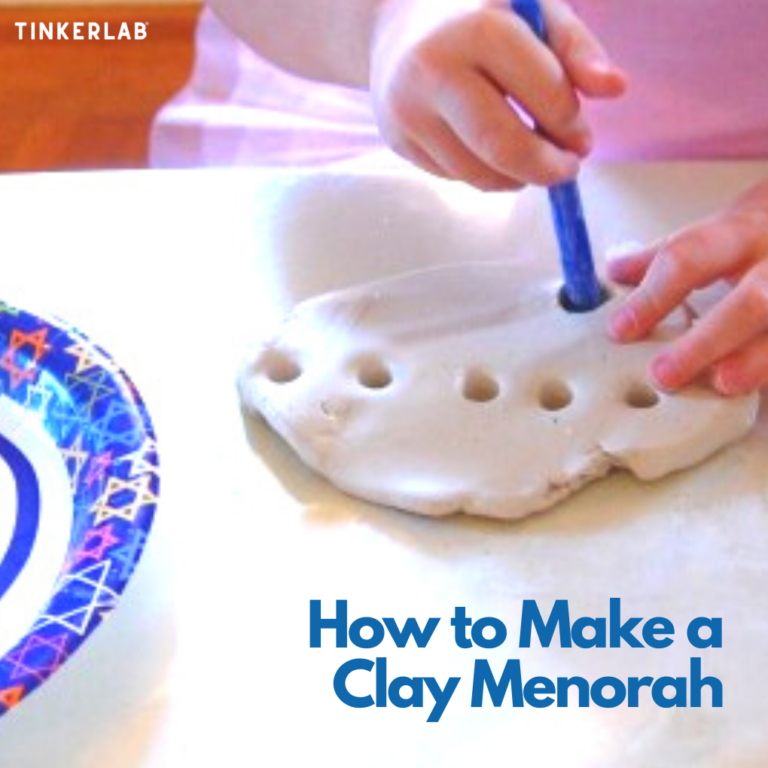 diy menorah made from clay