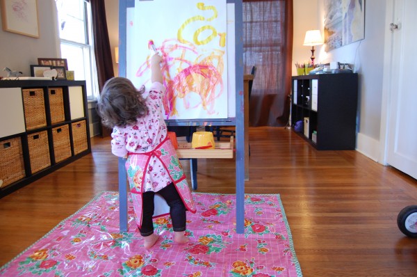 How to set up Stress-free Indoor Easel Painting - TinkerLab