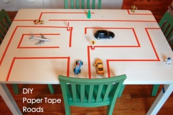 paper tape road kids play