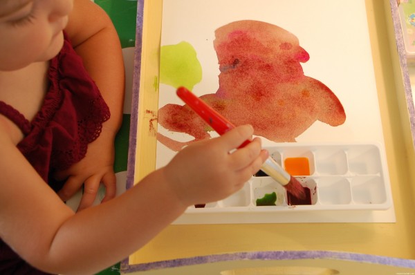 clean and tidy painting with toddlers and preschoolers