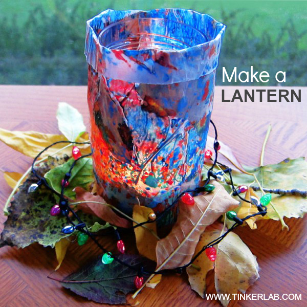 fall luminary: make a melted wax lantern