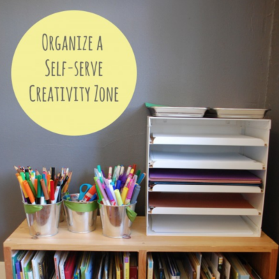 organize a self-serve creativity zone