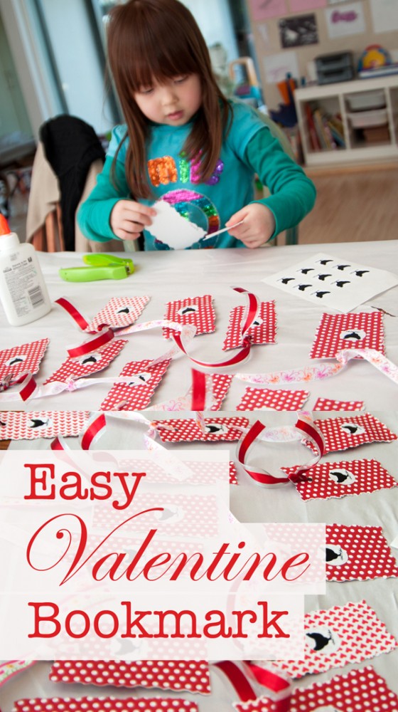 easy valentine bookmark tall text