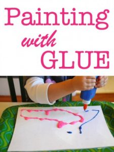 Painting with Glue for Toddlers and Preschoolers