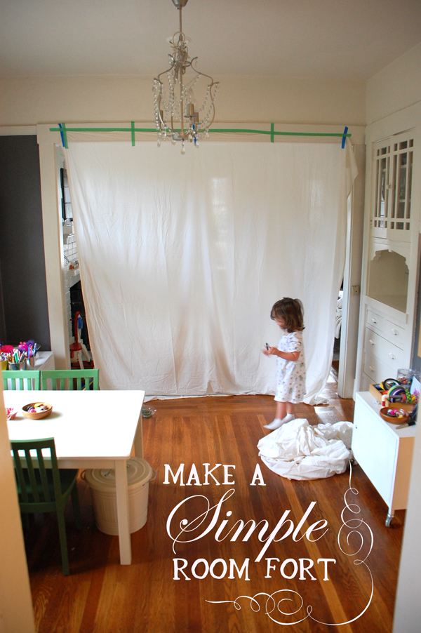 How to build a simple kids fort with tape and a sheet