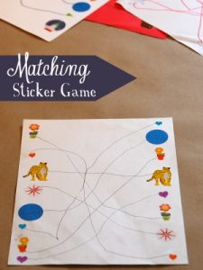simple matching sticker game