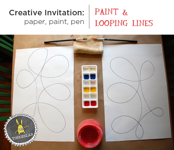 CREATIVE INVITATION with paint and looping lines :: Tinkerlab