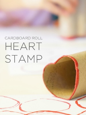 valentine crafts for kids | cardboard roll heart stamp