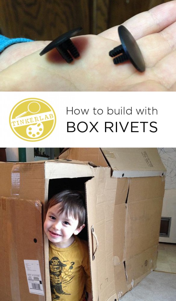 How to build with rivets and cardboard boxes | TinkerLab.com