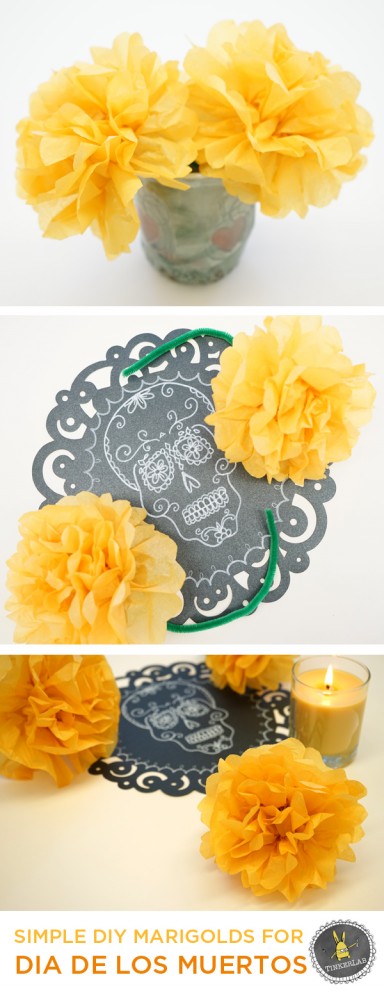 Simple DIY Paper Marigolds for Dia de los Muertos | TinkerLab.com