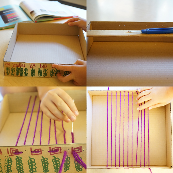 Easy box loom weaving for kids | TinkerLab.com