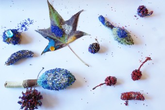 Easy Art Prompt to Make Glittery Natural Objects | TinkerLab.com