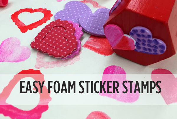 Foam Sticker Crafts - How to make these easy foam sticker stamps | TinkerLab.com
