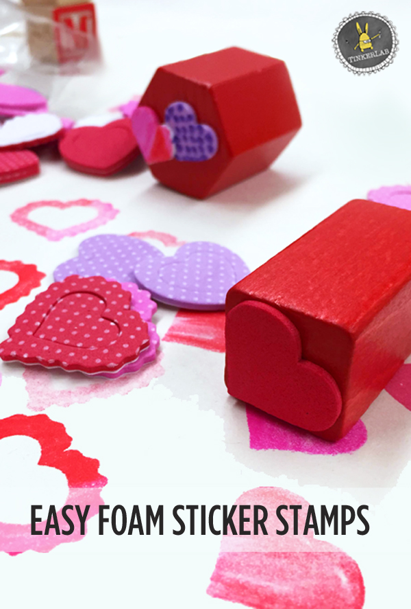 Foam Sticker Crafts - How to make these easy foam sticker stamps  |  TinkerLab.com