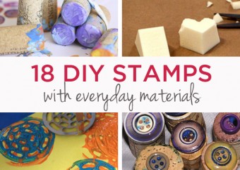 Homemade stamps with everyday materials | TinkerLab.com
