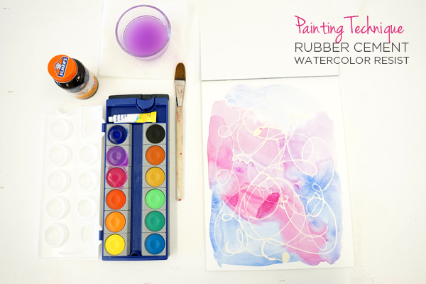 Rubber Cement Watercolor Resist Painting Technique, perfect for art journaling and sketchbooks