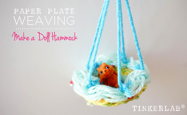 Make a paper plate weaving into a doll hammock | Kids Weaving project