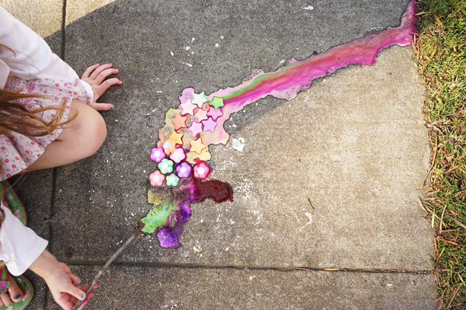 Frozen chalk paint sensory experience for preschool