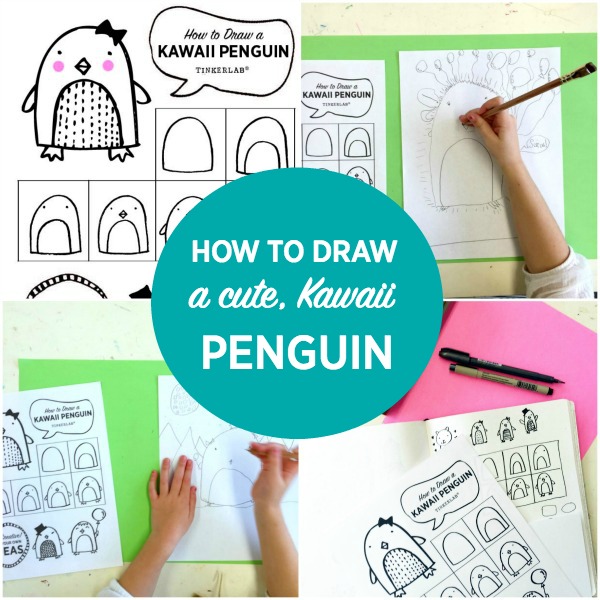 How to draw a cute Kawaii Penguin.