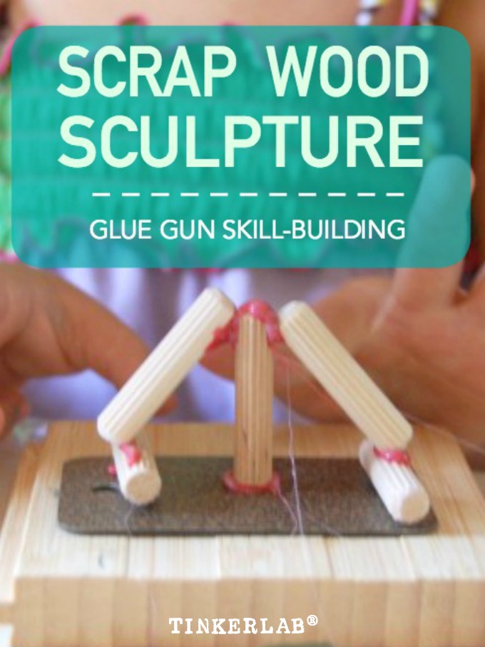 Scrap wood sculpture lesson for preschool