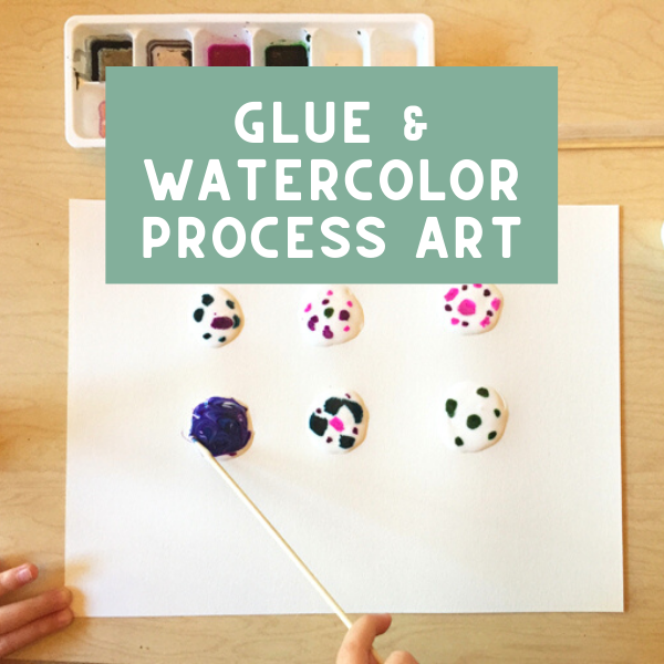 glue & watercolor process art