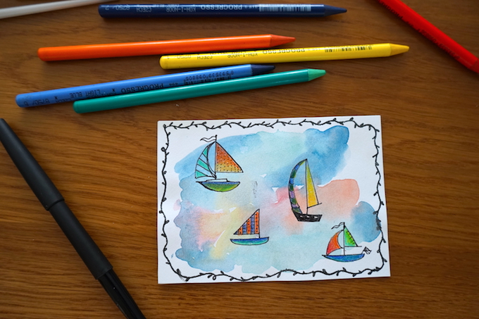 sailboat postcard