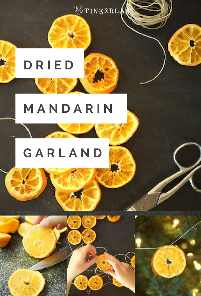 dried mandarin garland for festive christmas decorating
