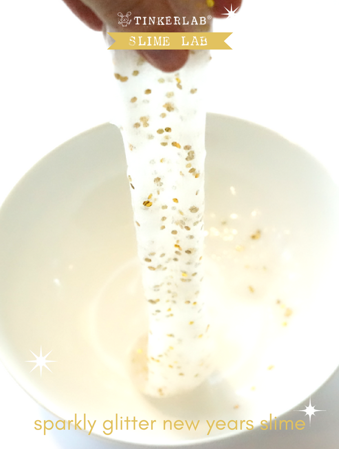 sparkly glitter new years slime recipe