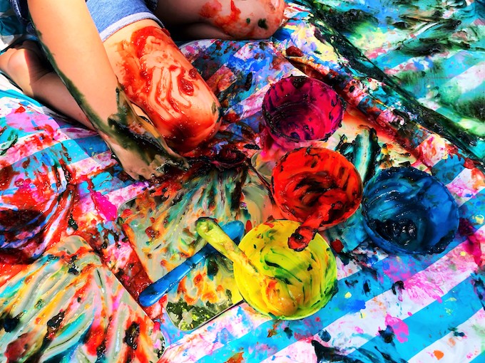 play with homemade edible paint