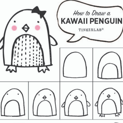 easy drawing ideas | kawaii cute penguin drawing