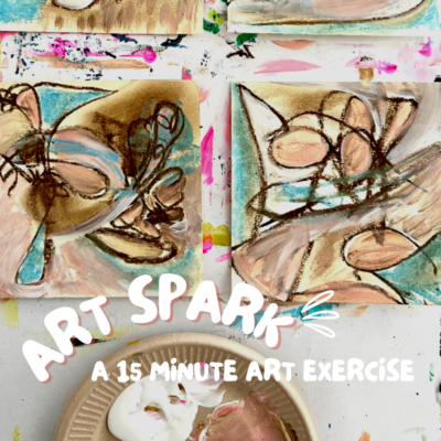15 minute art exercise to spark creativity with chalk and paint