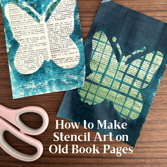 Make Stencil Art on Old Book Pages